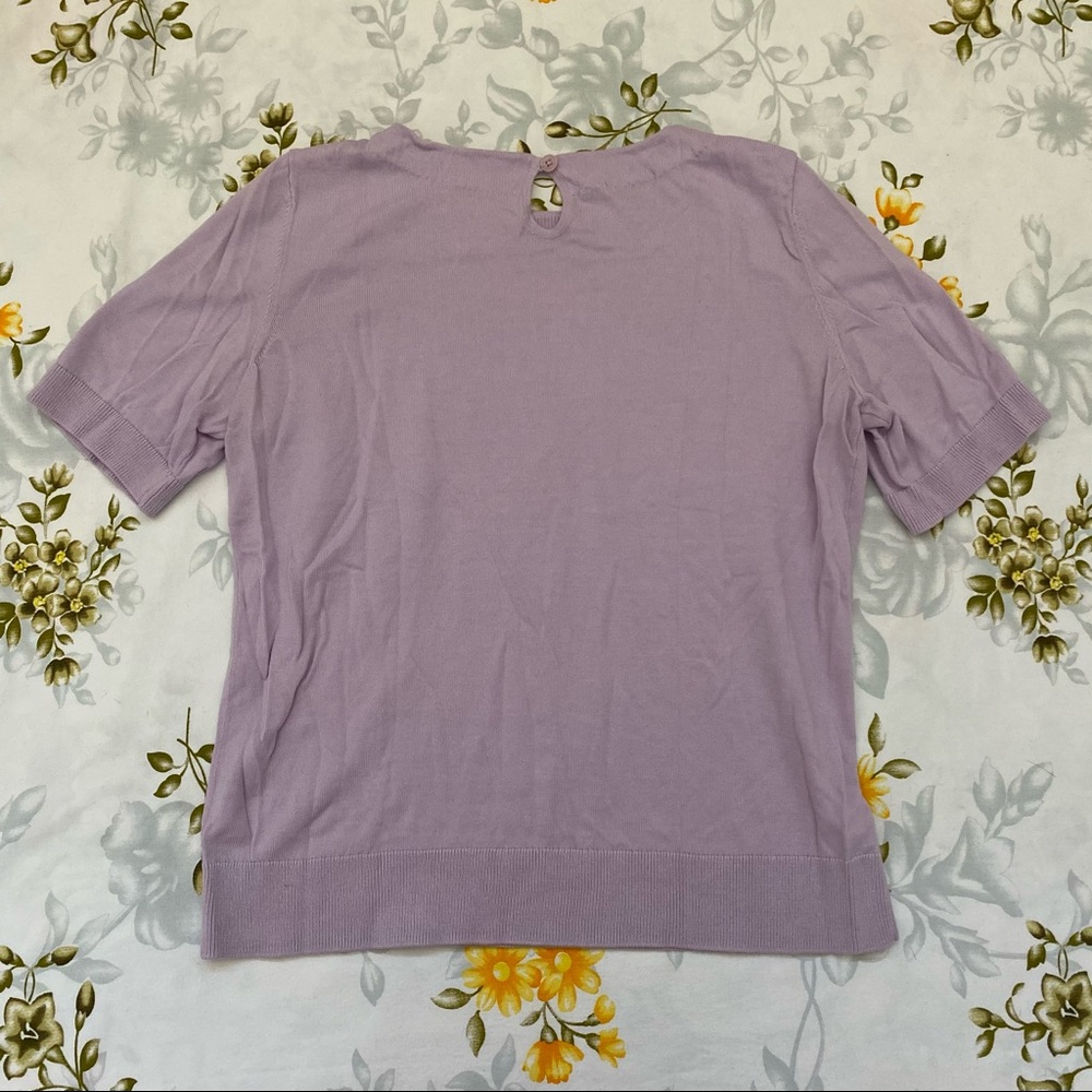 Talbots Size MP Lilac Short Sleeve Blouse - Picture 4 of 8
